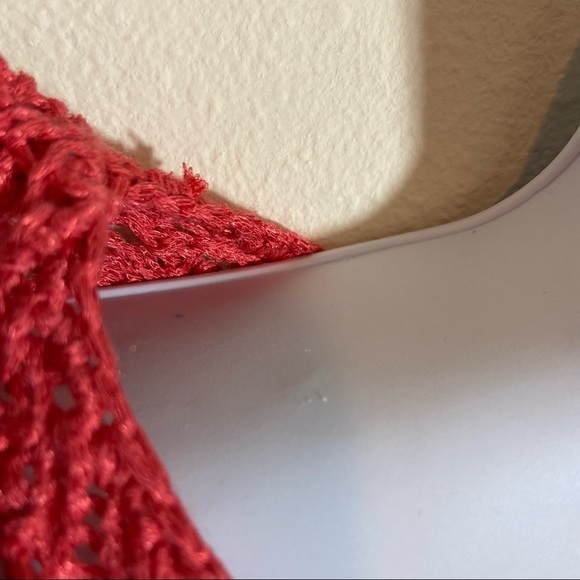 Chico's Open Knit Sweater Tunic Orange 3/4 Sleeves Pullover Sz O (S/4) - Picture 5 of 7